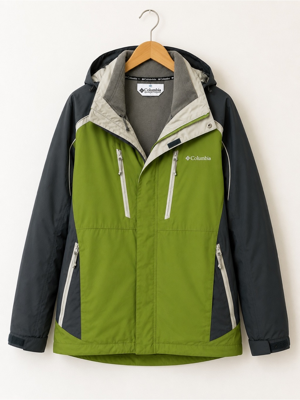 Columbia Interchange Green and Gray Performance Jacket